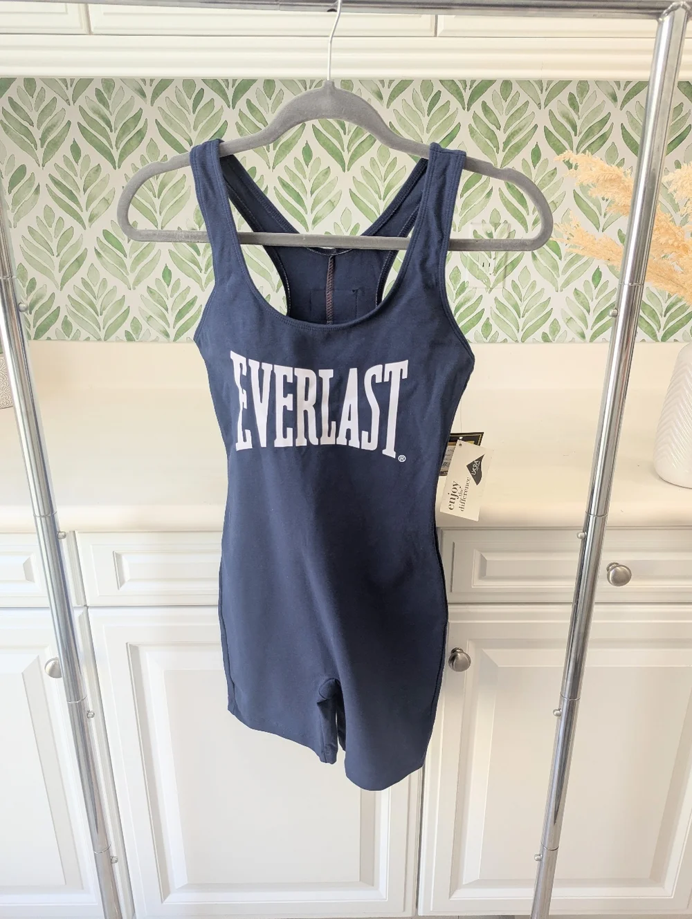 Everlast Navy Blue Athletic Tank Romper Singlet Medium - Picture 7 of 14